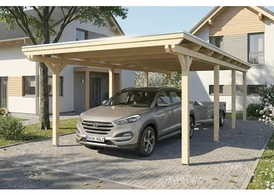 Produktbild von Einzelcarport SKAN HOLZ Emsland inkl. EPDM Folie, Pfostenanker 402 x 846 cm natur