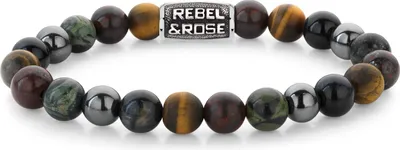 Produktbild von Rebel and Rose Stones Only RR-80106-V Herrenarmband, Armbandumfang:19cm