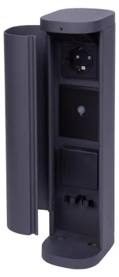 Produktbild von Novatool 1x Gartensteckdose Funk 2-fach Anthrazit SMART WIFI APP IP44 Steckdose rund Aussen Gartensteckdose Outdoor Steckdosesäule Garten Steckdosenturm (Elektro)