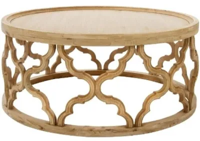 Immagine prodotto di Tavolino di design Casa Padrino colori naturali Ø 80 x H. 37 cm - Tavolo da salotto moderno rotondo in legno