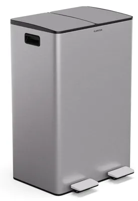 Obrázok produktu pre Klarstein moderný kuchynský odpadkový kôš 60 l (2x30 l), separácia odpadu, s praktickým vyberateľným kompostovacím zásobníkom s objemom 3 l, technológia soft-close - štýlový kôš na plienky a kuchynský odpadkový kôš v jednom