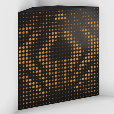 Obrázek produktu pro Sada čtyř rohů s bass trapem, materiál: samet, rozměry: 50x50x10 cm, barva: černá/žlutá