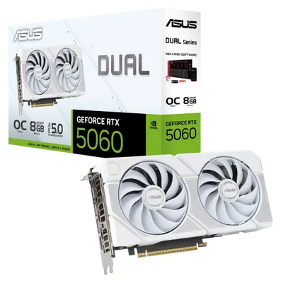 Productafbeelding van GeForce RTX 5060 DUAL OC WHITE 8GB (DLSS 4, 3x DisplayPort, 1x HDMI 2.1)