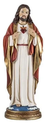 Harzfigur Heiligstes Herz Jesu, handbemalt, 30 cm