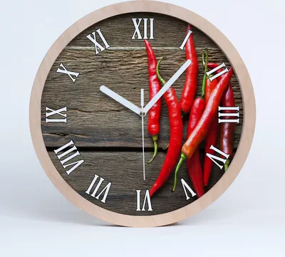 Produktbild von Holzuhr 25fi cm wanduhr - weiße Spitzen - Peperoni