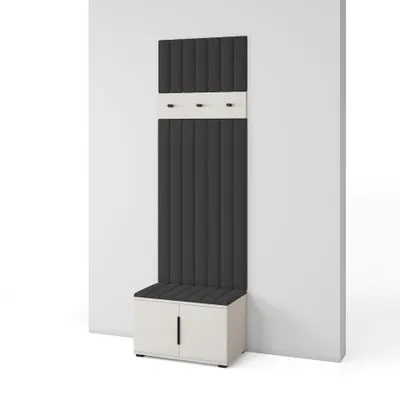Produktbild von Garderoben-Set Napoli version 16 mit Schuhregal und Polsterplatten, Ideal für Flur und Eingangsbereich (Cashmere, Trinity 16)