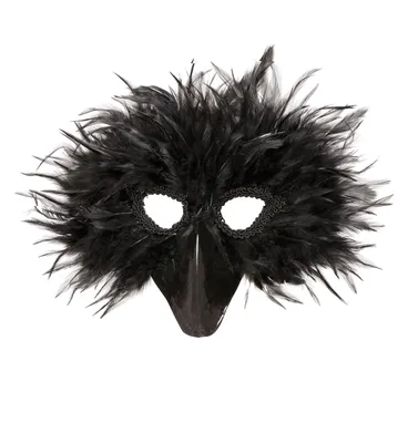 Produktbild von Federmaske Rabe Vogelmaske schwarz