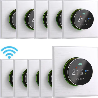Zdjęcie produktu dla 10X Termostat WiFi Cyfrowy termostat pokojowy LCD Programowalny termostat ścienny Podtynkowe ogrzewanie podłogowe do ogrzewania wodnego 5A, sterowanie przyciskami / aplikacja mobilna / sterowanie głosowe Termometr wewnętrzny, biały