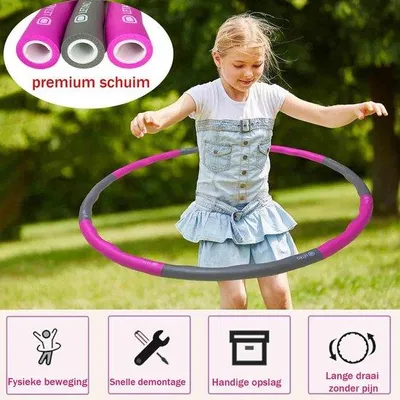 Image de Hula hoop pour enfants - Fitness hoop - 6 à 8 pièces - 0,68 kg - Rose-gris
