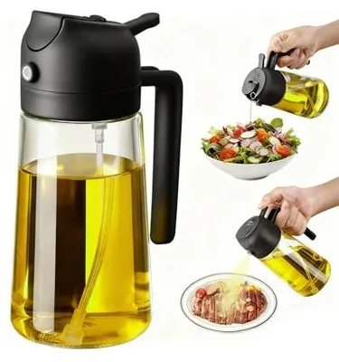 Ölsprühflaschen aus Glas, 470 ml, 2er-Set, 2-in-1
