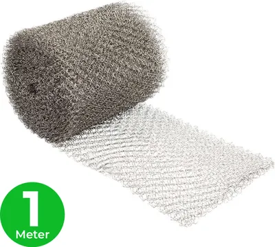 Produktbild von VerminBuster Mäusenetz – 1 m x 15 cm – Rattennetz – Edelstahl-Abwehrnetz – Stoßfugengitter