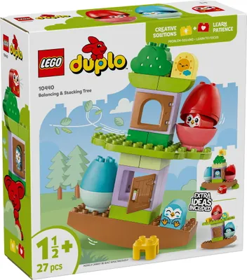 Productafbeelding van LEGO DUPLO Bouwset: Boom om op te balanceren en te stapelen, ontwikkelingsgericht speelgoed, bouwset voor peuters vanaf 18 maanden, creatief babyspeelgoed, leerspeelgoed met 2 speelgoedvogels, artikelnummer 10440