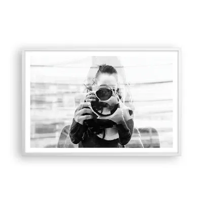 Produktbild von Gerahmtes Poster - Weißer Rahmen - Fotograf Schwarzweiß Doppel - 91,5x61 cm - Wand Bild - Wanddeko - Wandbilder - Kunstposter - Wandposter - Bilderrahmen - Bilder - Kunstdruck - P2WAA91x61-4586