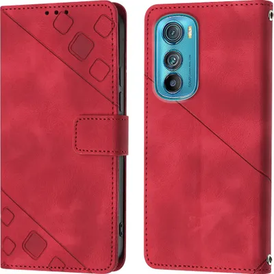 Obrázek produktu pro Pouzdro pro Motorola Edge 30 Embossed Flipové kožené pouzdro se stojánkem Red