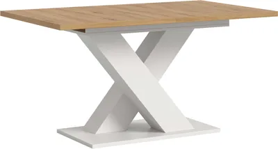 Produktbild von Esstisch ausziehbar Artisan Weiß X-Fußgestell 150-190cm