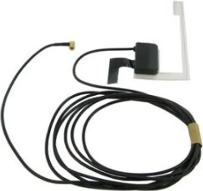 A close-up shot of a car antenna with a cable.