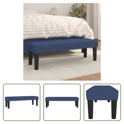 Image de The Living Store Banc bleu 100x30x30 cm Tissu