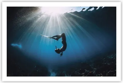 Produktbild von Poster - Poster ohne Rahmen - Flossen Boden Taucher - 91,5x61 cm - Wand Bild - Wanddeko - Wandbilder - Kunstposter - Wandposter - Bilder - Kunstdruck - Wanddekoration - Wandbild - P2XAA91x61-5097