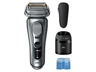 Obrázek produktu pro Braun Series 9 Pro+ 9667CC, Planžetový holicí strojek, Stříbrná, Nerezová ocel, Knoflíky, LED, Napájení/baterie