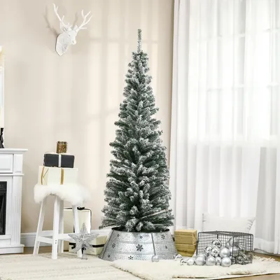 Produktbild von Kunsttanne, Tannenbaum schmal, Grün/Weiß
