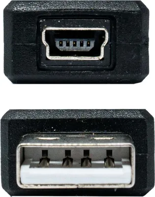 Produktbild von SYSTEM-S USB 2.0 Adapter Typ A Stecker zu Mini Buchse Kabel in Schwarz