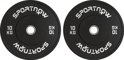 Zdjęcie produktu dla Zestaw 2 hantli SPORTNOW, 2 ciężarki po 10 kg, zestaw talerzy, talerze do sztangi 5 cm, otwór Ø 50 mm, kolor czarny