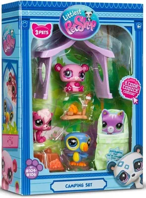 Produktbild von Bandai Spielset Littlest Pet Shop Camping Abenteuer Tierfiguren und Zubehör