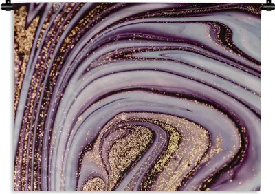 Produktbild von MuchoWow® Wandteppich Wandbehang Marmor - Rosa - Gold - Glitter - Marmoroptik - Luxus 150x112.50 cm Tapisserie Dekoration Wandtuch - Wanddecke - Wandteppiche