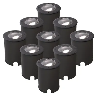 Image de HOFTRONIC - Spot au sol LED 5W IP67 Dimmable Noir lot de 9