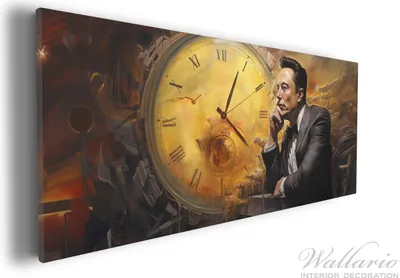 Produktbild von Wallario Premium Leinwandbild Zeitgedanken in Größe 30 x 75 cm