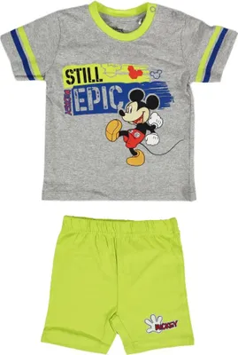 Produktbild von Disney Mickey Maus Baby Kurzarm Shirt und Shorts – Grau / 68