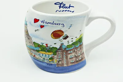 Produktbild von Hamburg Becher Steife Brise Souvenir Michel schiefe Tasse