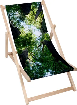 Produktbild von Dreamroots Liegestuhl klappbar Holz, Buchenholz bis zu 130 kg, Sonnenliege klappbar mit 3-stufiger Neigungsregulierung der Rückenlehne, Trees