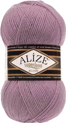 Alize Superlana Klasik unifarben 100g Strickgarn Strickwolle 25% Wolle, 505 altviolett