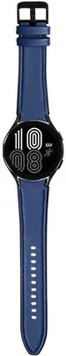 Produktbild von Strap-it Samsung Galaxy Watch 5 - 44mm Hybrid- Lederarmband (Dunkelblau)