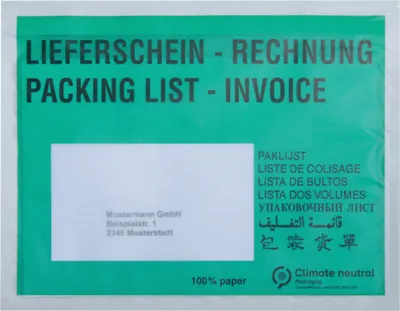 Produktbild von Papier Begleitpapiertasche C6 175x135mm gn LS-RE 250 St./Pack.