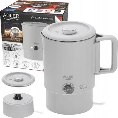 Produktbild von Elektrischer Reise-Kompakt-Klapp-Wasserkocher 0.8L Adler AD1388 Grau