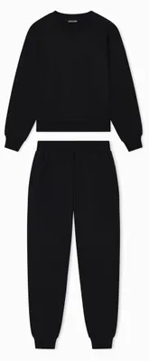 Produktbild von Emporio Armani ICONIC TERRY Trainingsanzug-Set für Damen, Schwarz, Größe XS, Sch