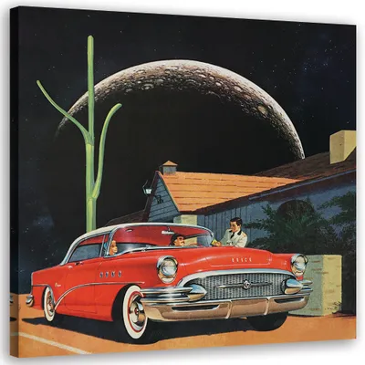 Immagine prodotto di Stampa su tela Luna Immagine Stampa artistica per camera da letto Rosso 40x40 cm