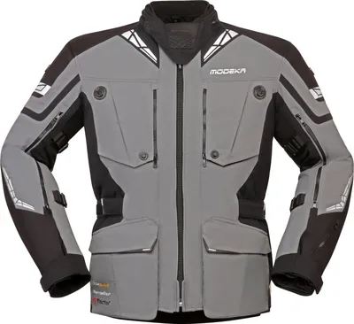 A studio shot of a motorcycle jacket.