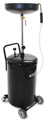 Produktbild von Bituxx Mobiler 80L Ölauffangwagen Ölablassgerät Altölauffang Ölwechsel Druckluft Entleerung 38,5cm Trichter Schwarz MS-19651