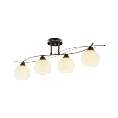 Produktbild von Lindby Deckenlampe Leanda, 80 cm, vierflammig, Metall, Glas