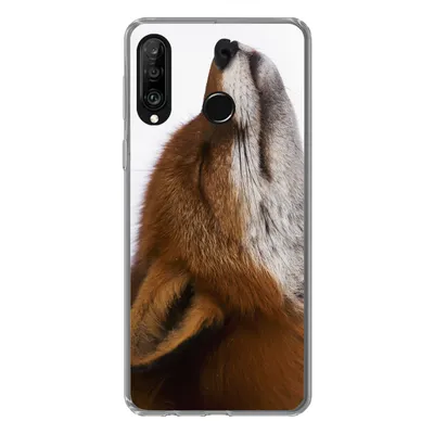 Produktbild von MuchoWow® Handyhülle Schutzhülle Hülle für Huawei P30 Lite Fuchs - Nase - Weiß Silikon Softcase Handy Hülle - Handyhülle