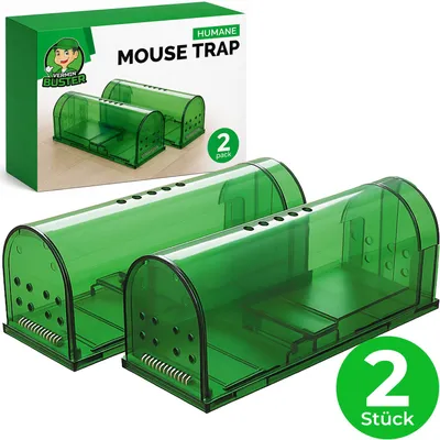 Produktbild von VerminBuster Humane Mausefalle – 2er-Pack – Lebendmausefalle – Mäuseabwehr