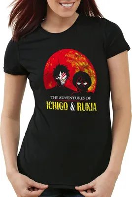 Produktbild von style3 The Adventures of Ichigo & Rukia Vintage Damen T-Shirt anime manga, Farbe:Schwarz, Größe:L