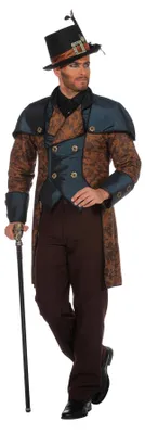 Steampunk-Kostüm Herren 2-teilig, Jacke & Hose, Gr. 56