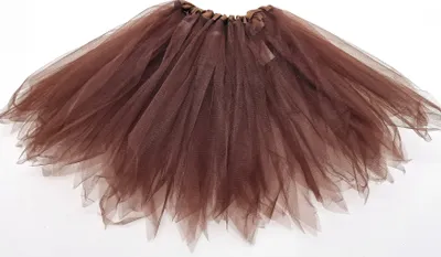 Produktbild von Tütü Tüllrock Petticoat Ballett Kleid gezackt Junggesellenabschied Fasching Erwachsen 3 Lagen M L XL  45cm Braun