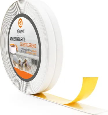 Obrázok produktu pre QUEST Mäkká samolepiaca lišta 10x10mm pre kuchyňu a kúpeľňu Ohýbanie PVC tesniacej pásky Páska na utesnenie spojov biela 5m
