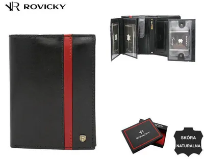 Produktbild von Rovicky | Große Ledergeldbörse, für Herren, mit RFID, Naturleder, Schwarz, 10x13 cm