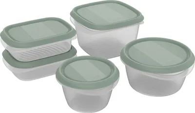 Produktbild von Set Frischhaltedosen 5 tlg. ELEMENTS, Farbe:Transparent / Mistletoe grün